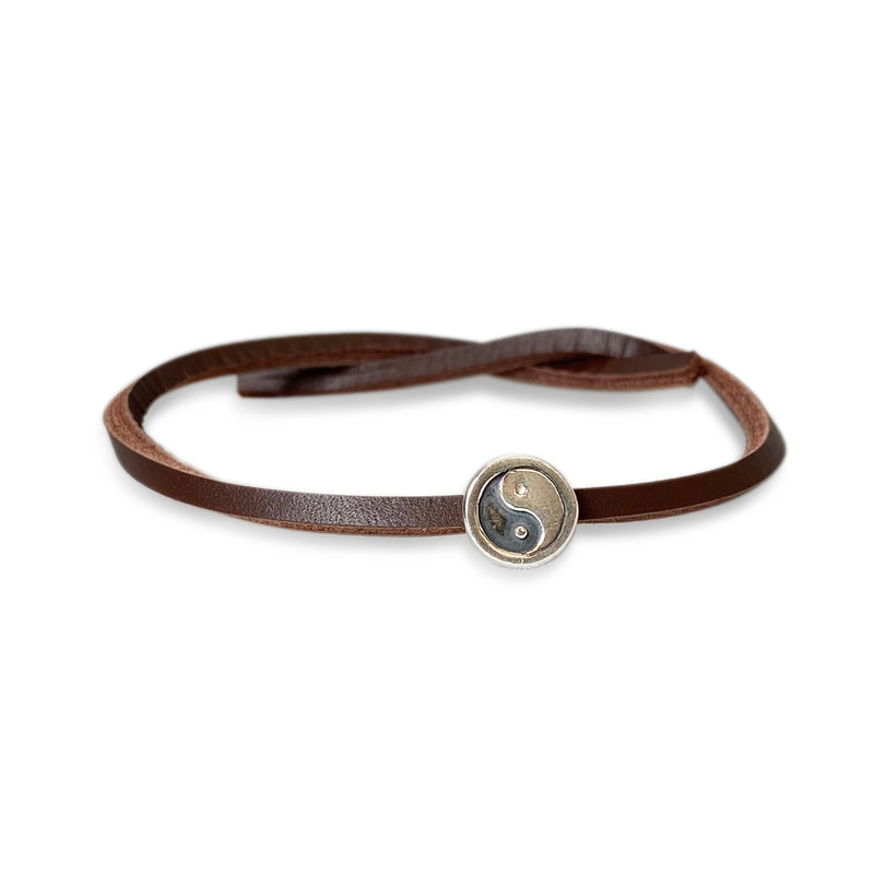 Wooden Bracelet Yin Yang Anigre Stone